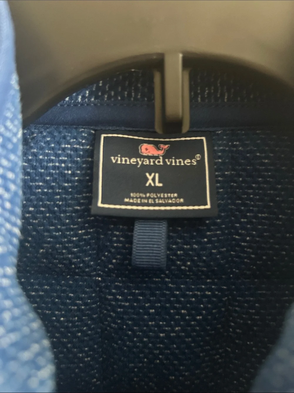 Vineyard Vines Men's Two-Tone Navy Quilted-Top Fleece Vest